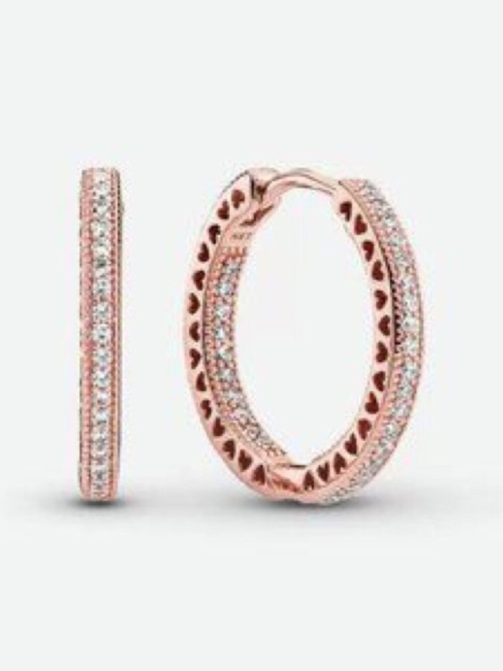 Pandora Sparkle and Hearts Hoop Earrings